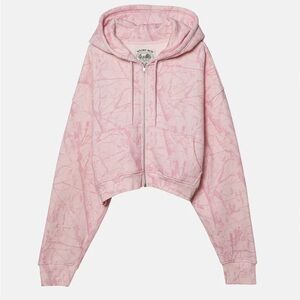 DAIRY BOY Bubblegum Camo Cropped Zip Hoodie XL